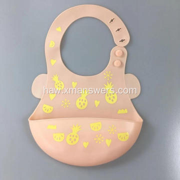 Hoʻomaʻemaʻe maʻalahi Silicone Bibs no nā pēpē/keiki/keiki